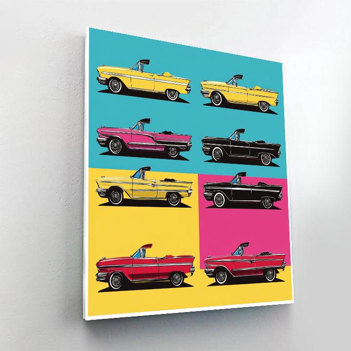Warhol Inspired Vintage Cars paint by numbers
