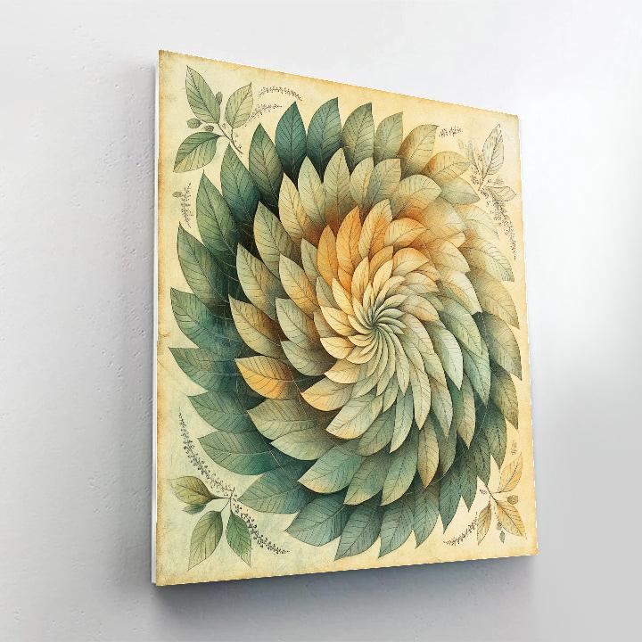 Leonardo Da Vinci Inspired Botanical Spiral Patterns DIY paint by numbers