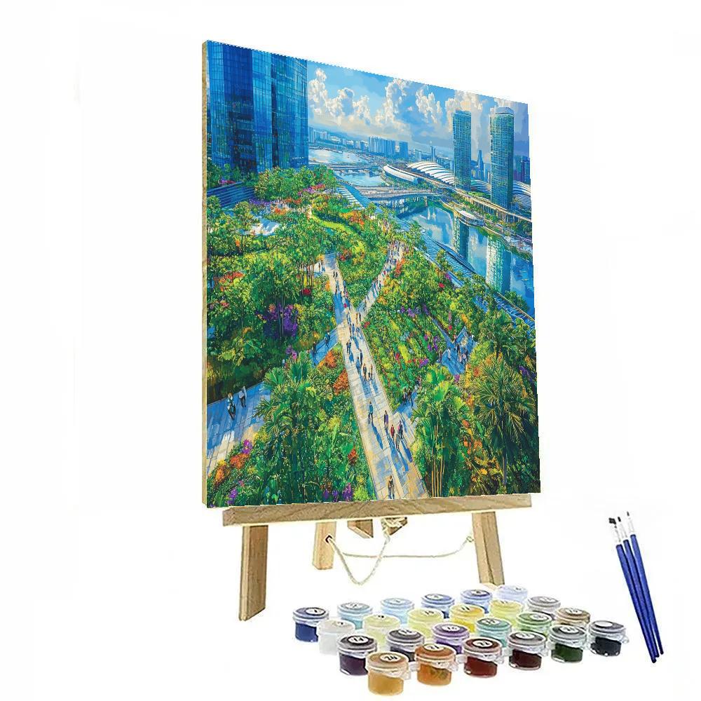 Green Roof Gardens Atop Marina Bay Sands Singapore Number painting