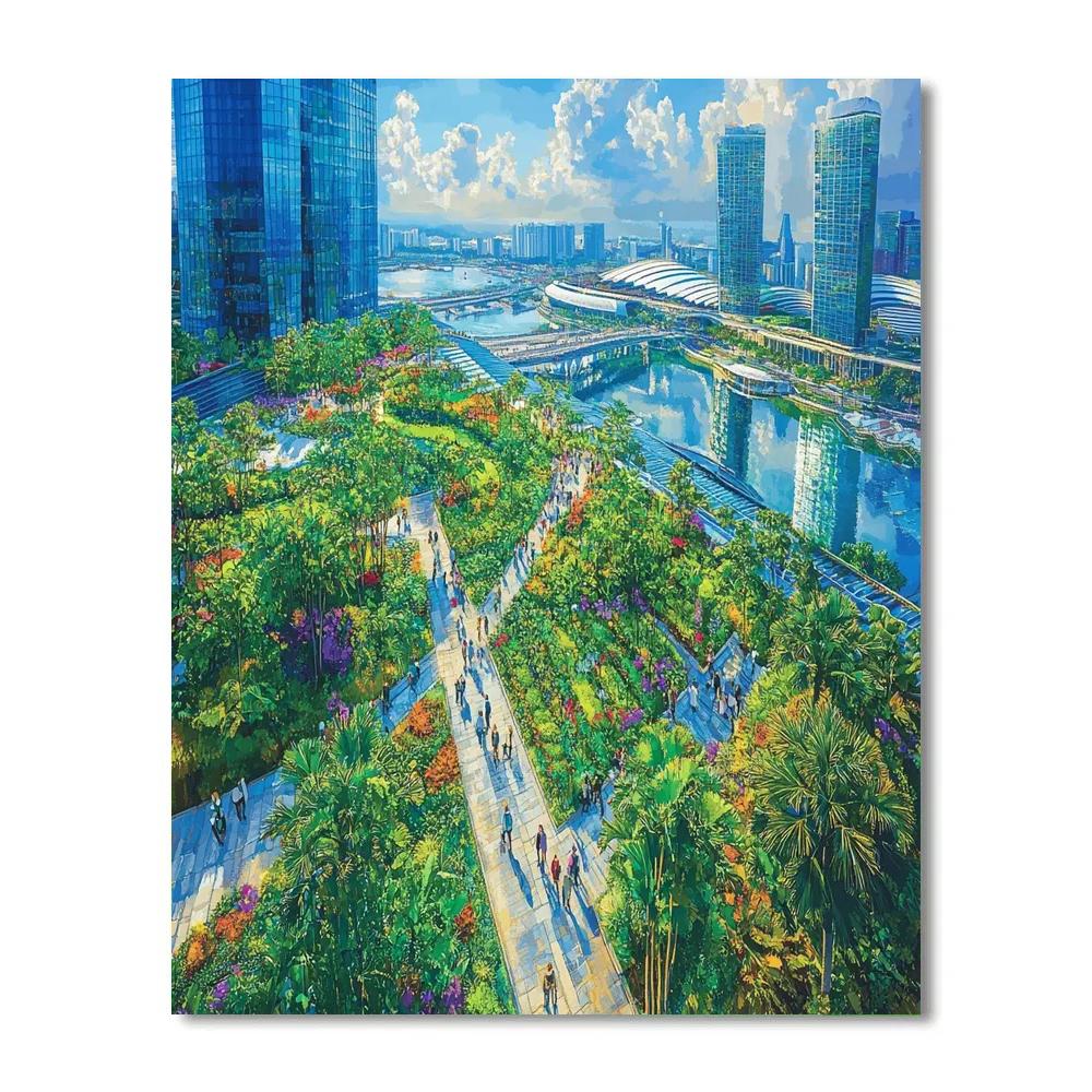 Green Roof Gardens Atop Marina Bay Sands Singapore Number painting