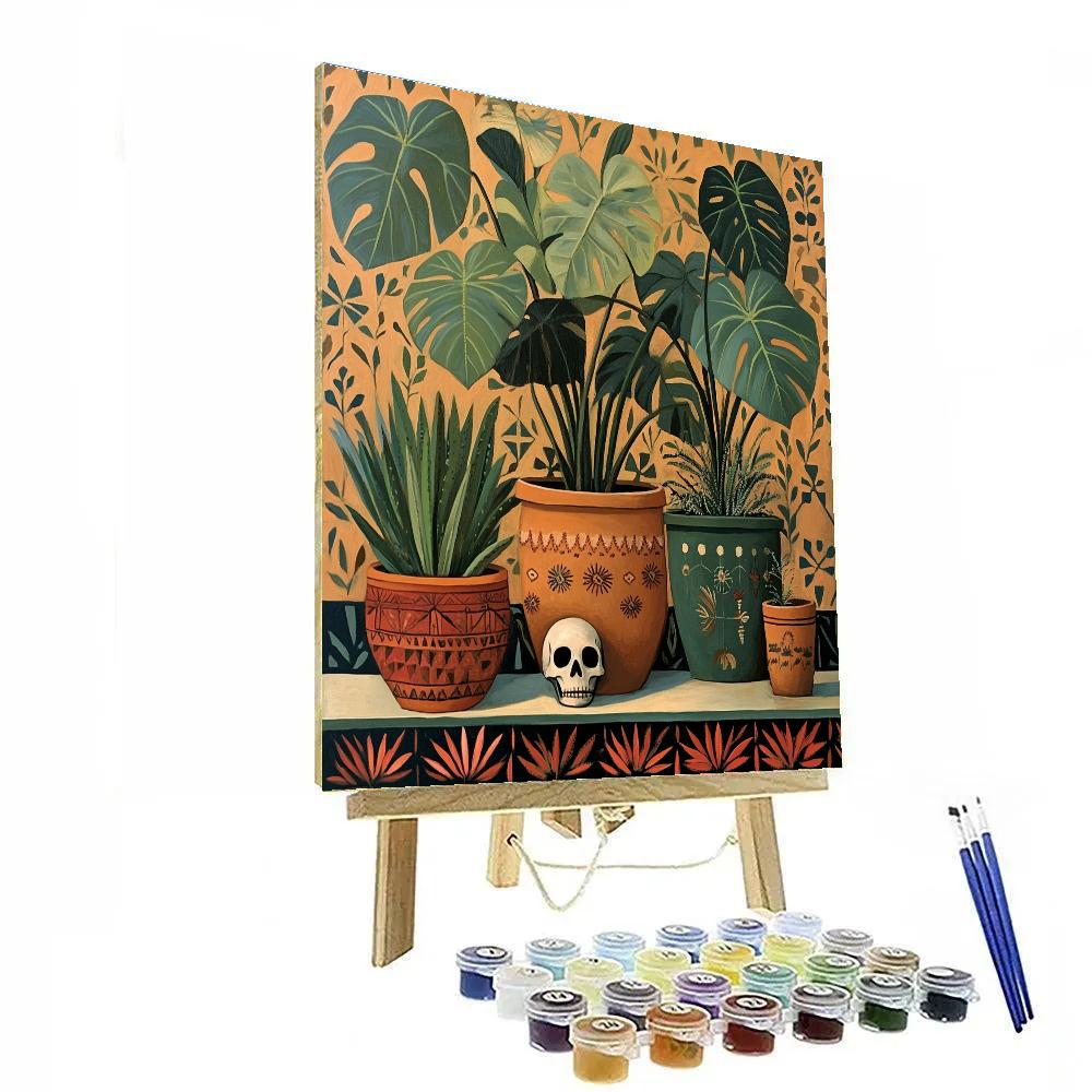 Frida Kahlo Inspired Houseplants Still Life Numbered painting kits