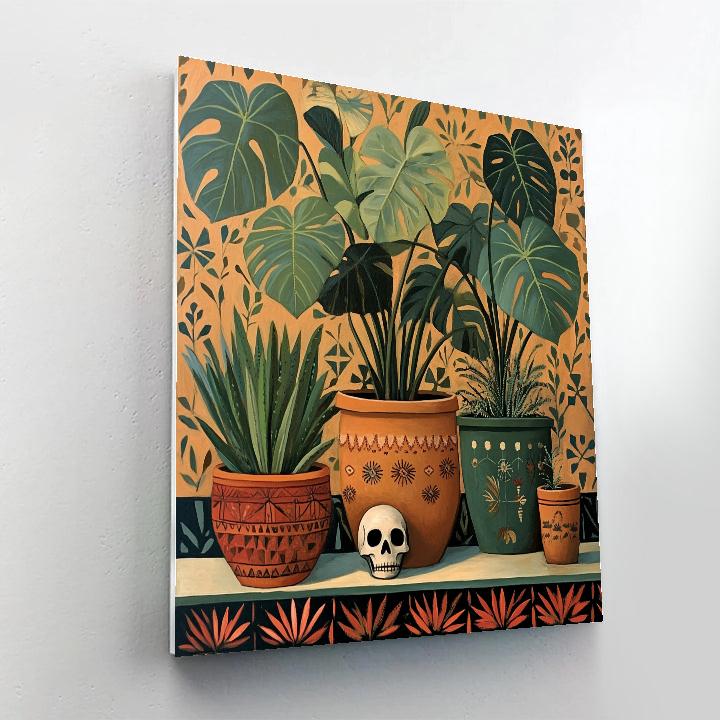 Frida Kahlo Inspired Houseplants Still Life Numbered painting kits