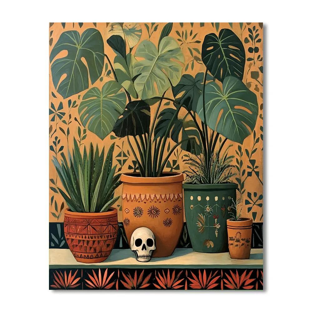 Frida Kahlo Inspired Houseplants Still Life Numbered painting kits