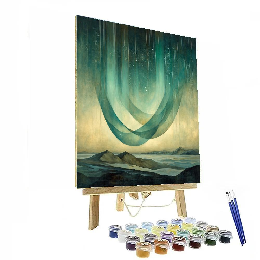 Leonardo Da Vinci Inspired Aurora Geometry paint by number