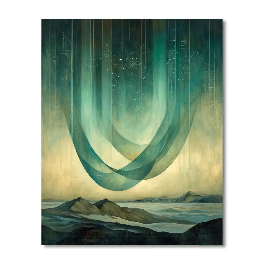 Leonardo Da Vinci Inspired Aurora Geometry paint by number