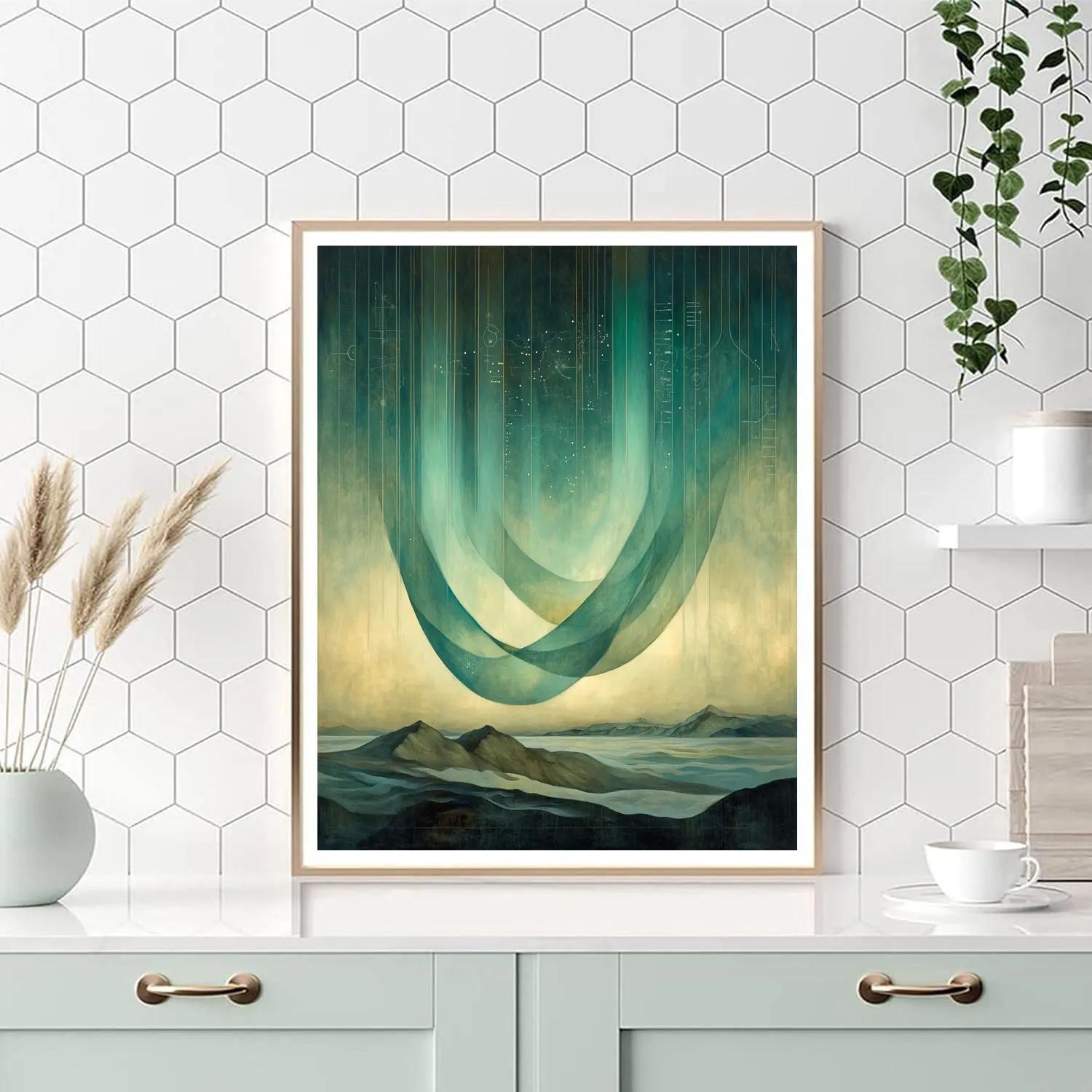 Leonardo Da Vinci Inspired Aurora Geometry paint by number