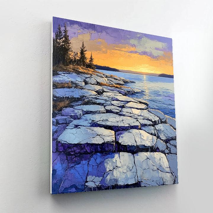 A.Y. Jackson Inspired Rocky Shield Dawn Number painting