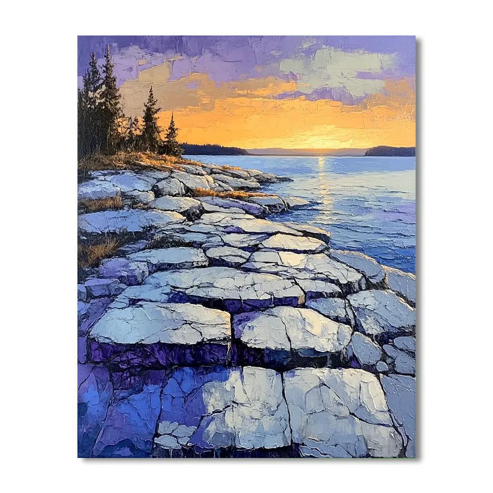 A.Y. Jackson Inspired Rocky Shield Dawn Number painting