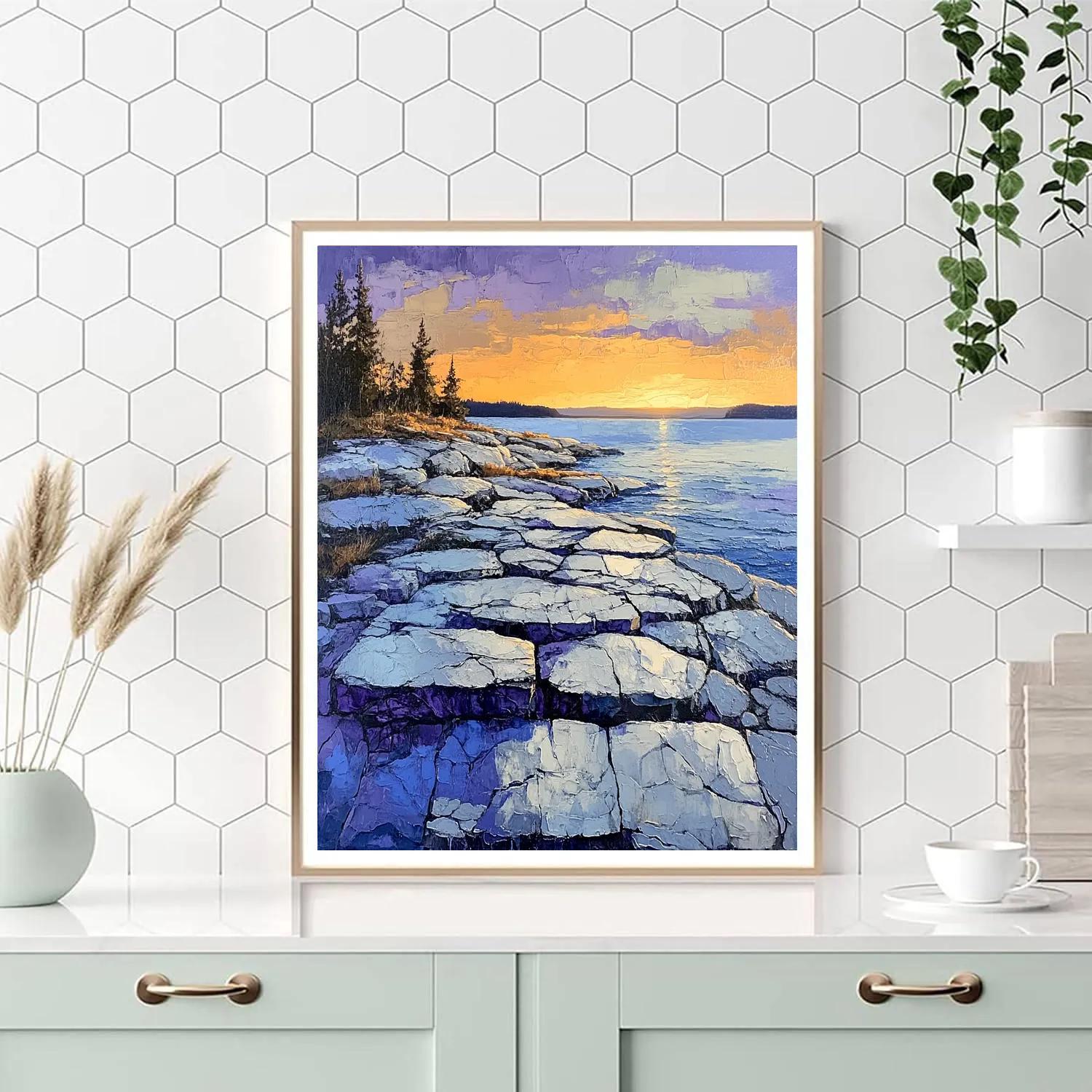 A.Y. Jackson Inspired Rocky Shield Dawn Number painting