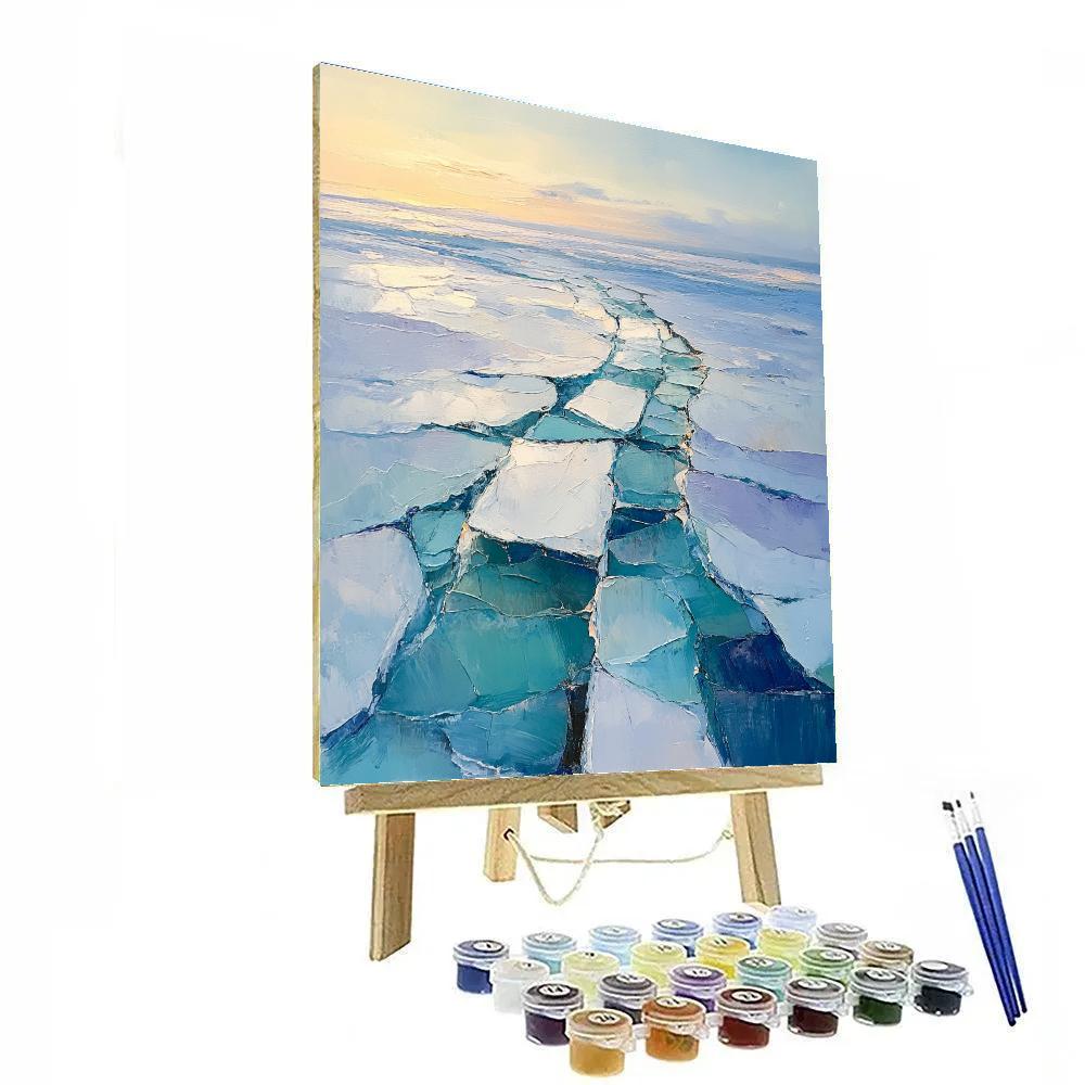 A.Y. Jackson Inspired Arctic Blue Icefields DIY paint by numbers