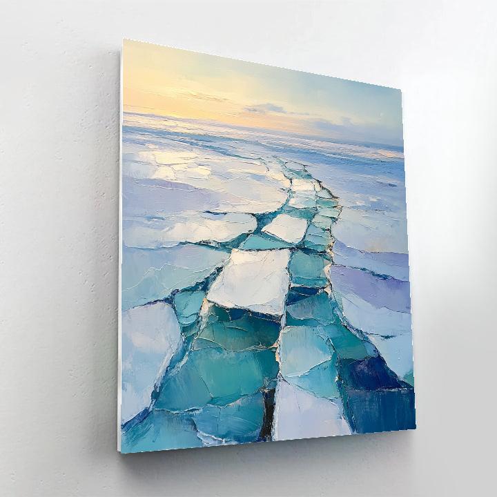 A.Y. Jackson Inspired Arctic Blue Icefields DIY paint by numbers