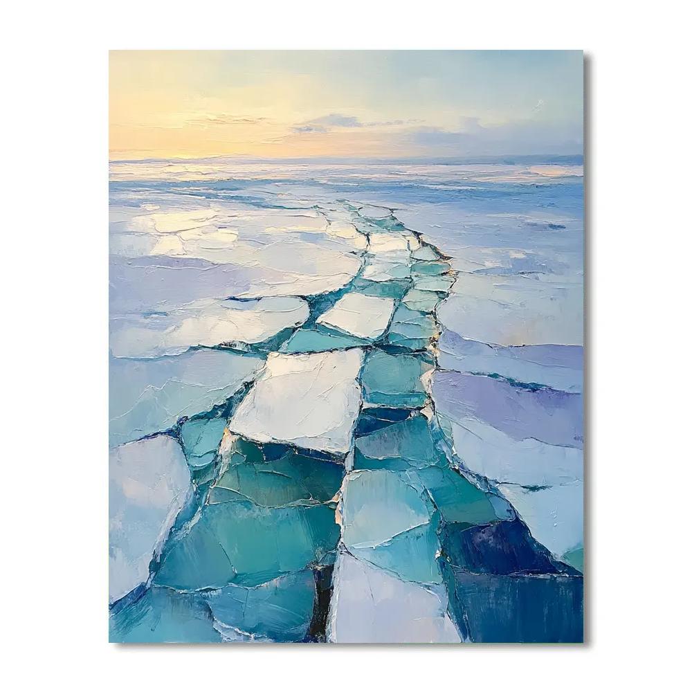 A.Y. Jackson Inspired Arctic Blue Icefields DIY paint by numbers