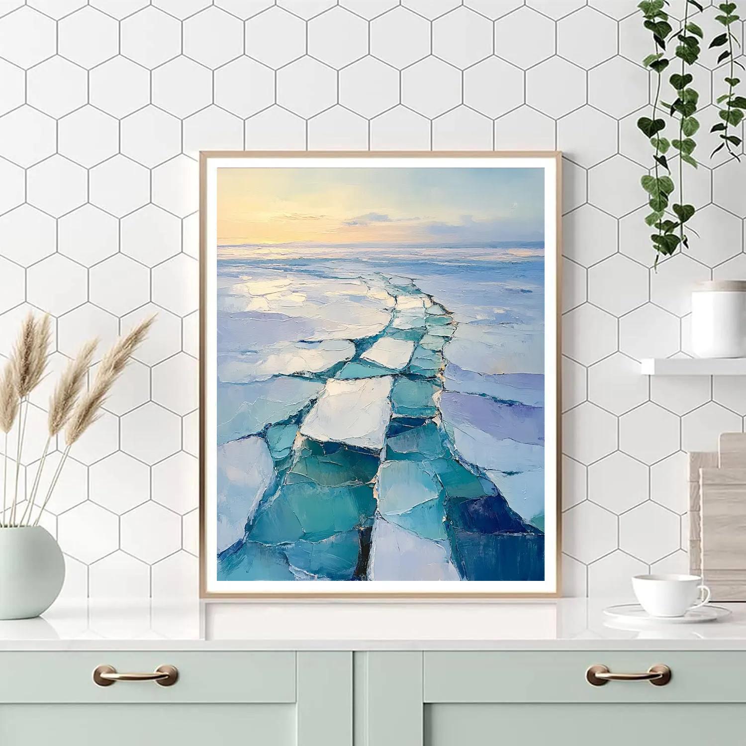 A.Y. Jackson Inspired Arctic Blue Icefields DIY paint by numbers