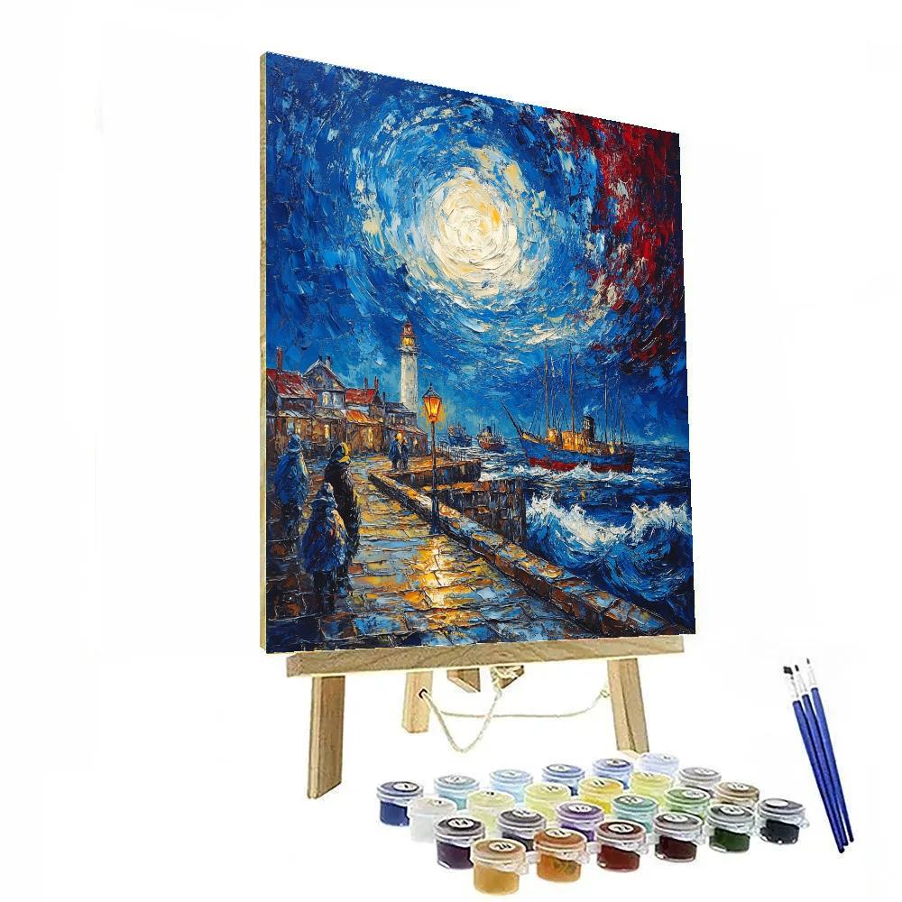 Munch Inspired Stormy Harbor Paint by numbers kits