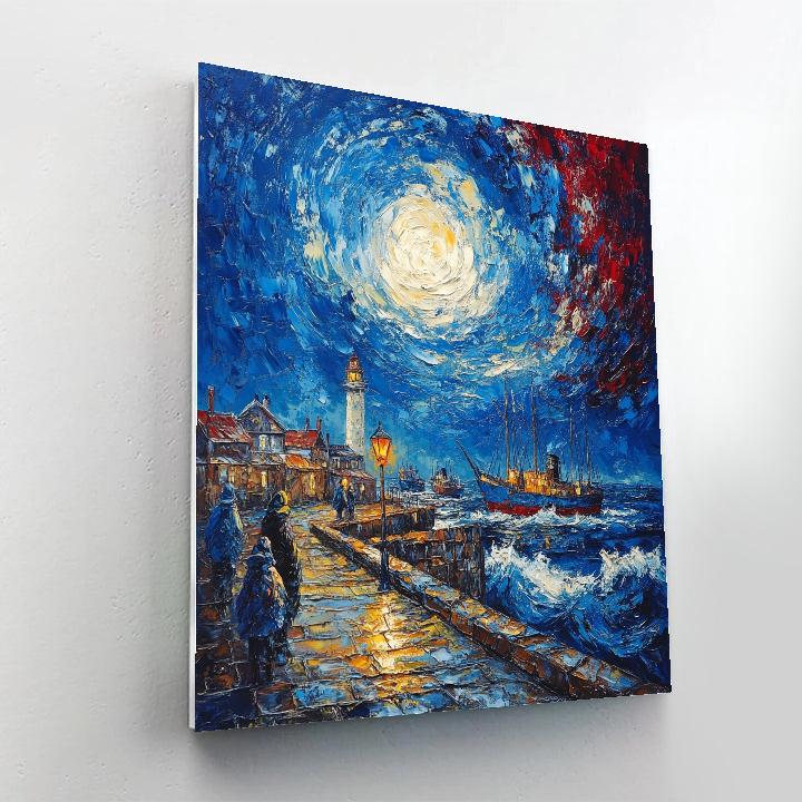 Munch Inspired Stormy Harbor Paint by numbers kits