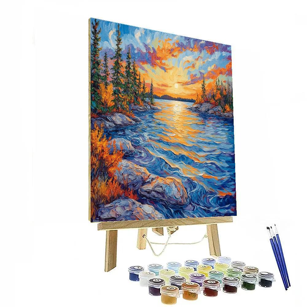 A.Y. Jackson Inspired Northern Lake Reflections Paint by numbers kits