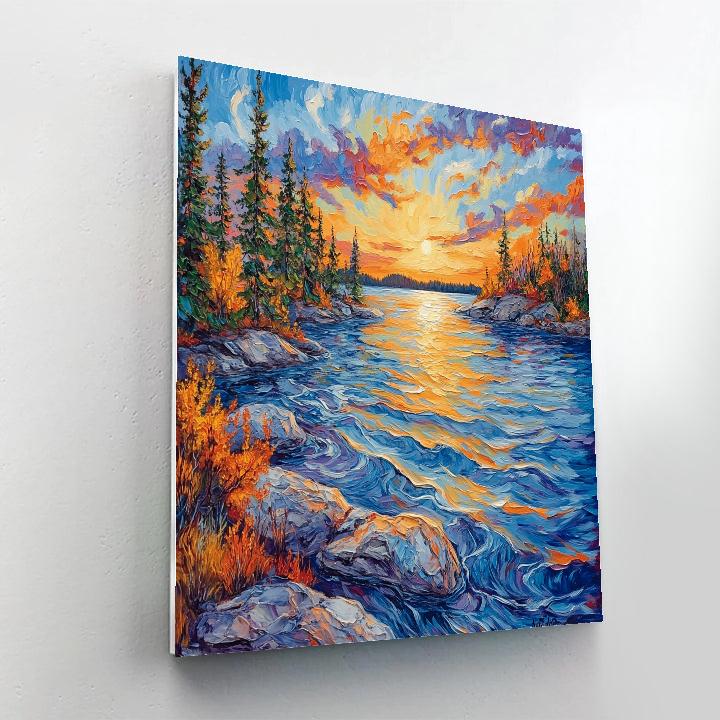 A.Y. Jackson Inspired Northern Lake Reflections Paint by numbers kits