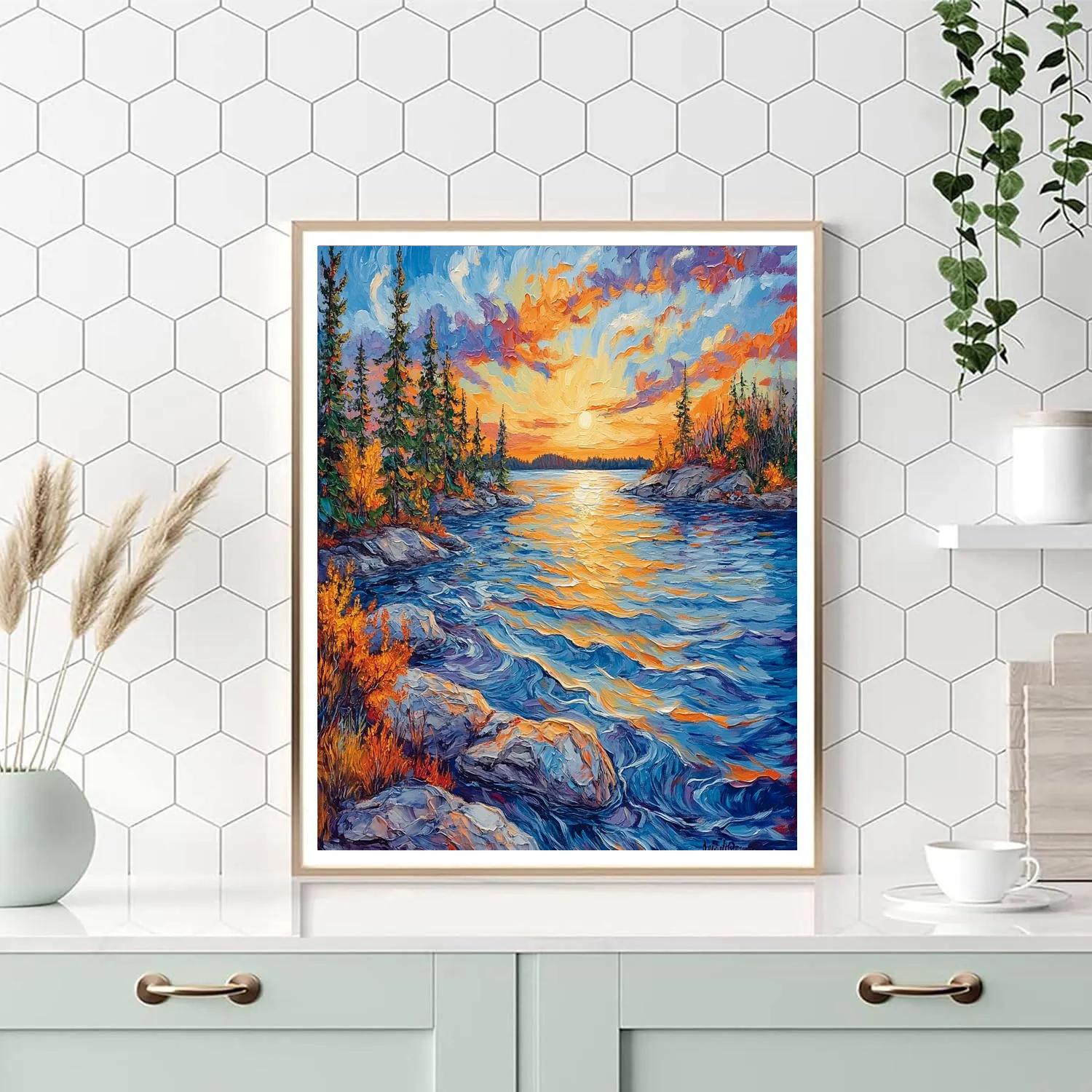 A.Y. Jackson Inspired Northern Lake Reflections Paint by numbers kits