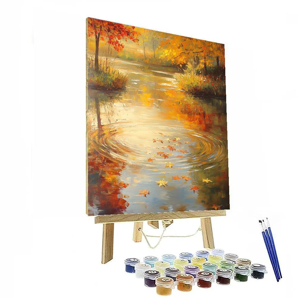 Claude Monet Inspired Autumnal Watergarden Reflections paint by number