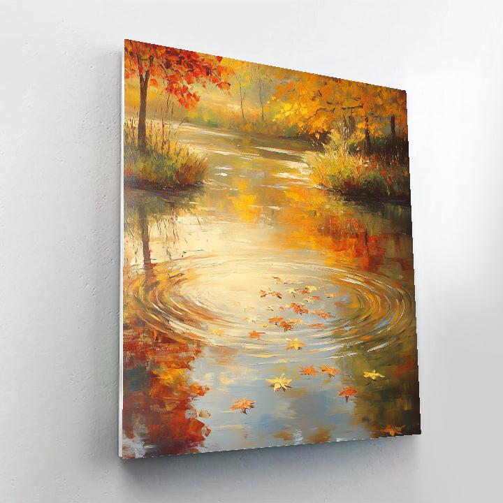 Claude Monet Inspired Autumnal Watergarden Reflections paint by number