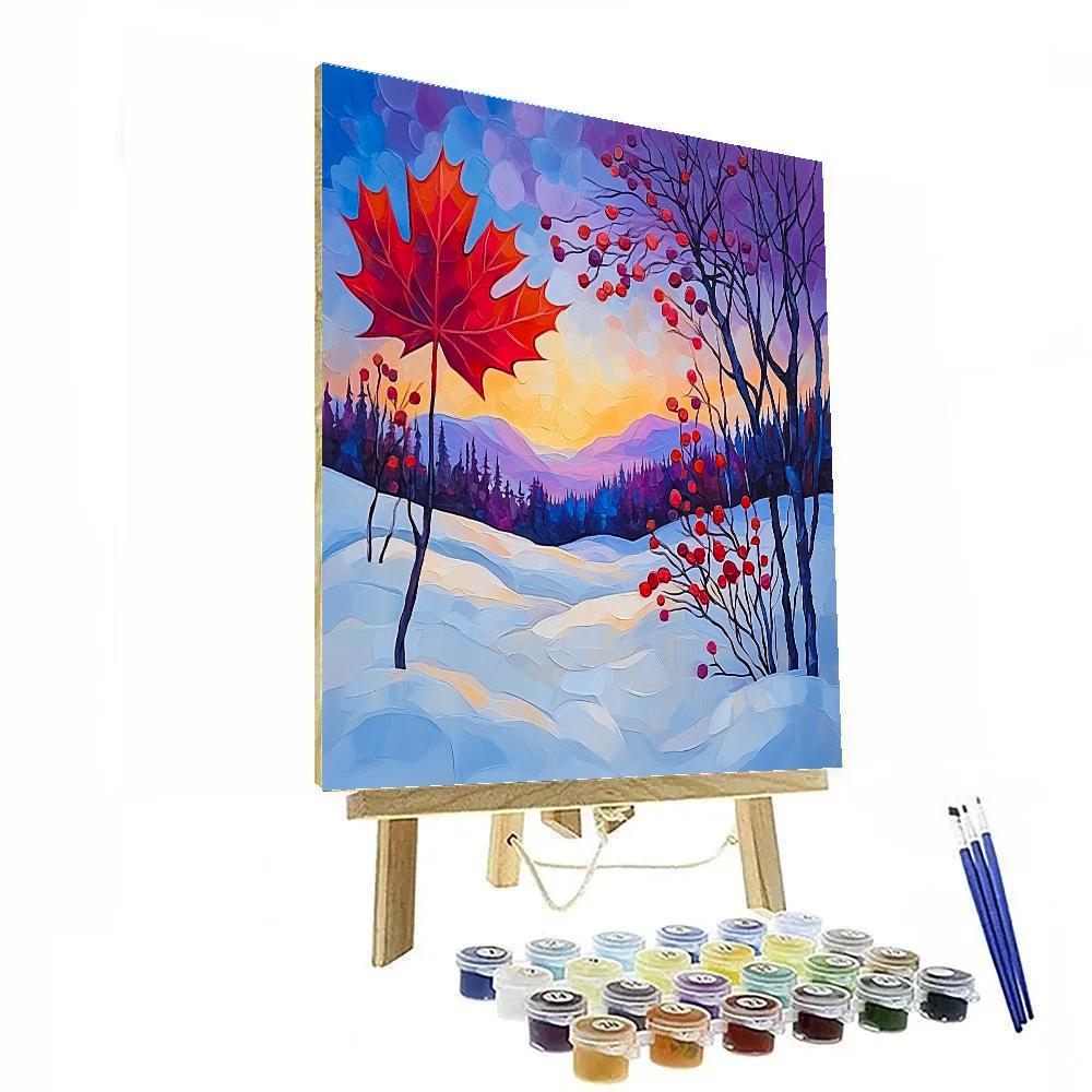 A.Y. Jackson Inspired Winter Maple Silhouette Paint by numbers art