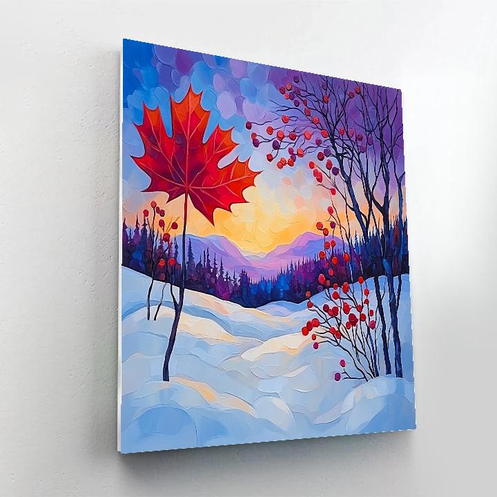 A.Y. Jackson Inspired Winter Maple Silhouette Paint by numbers art