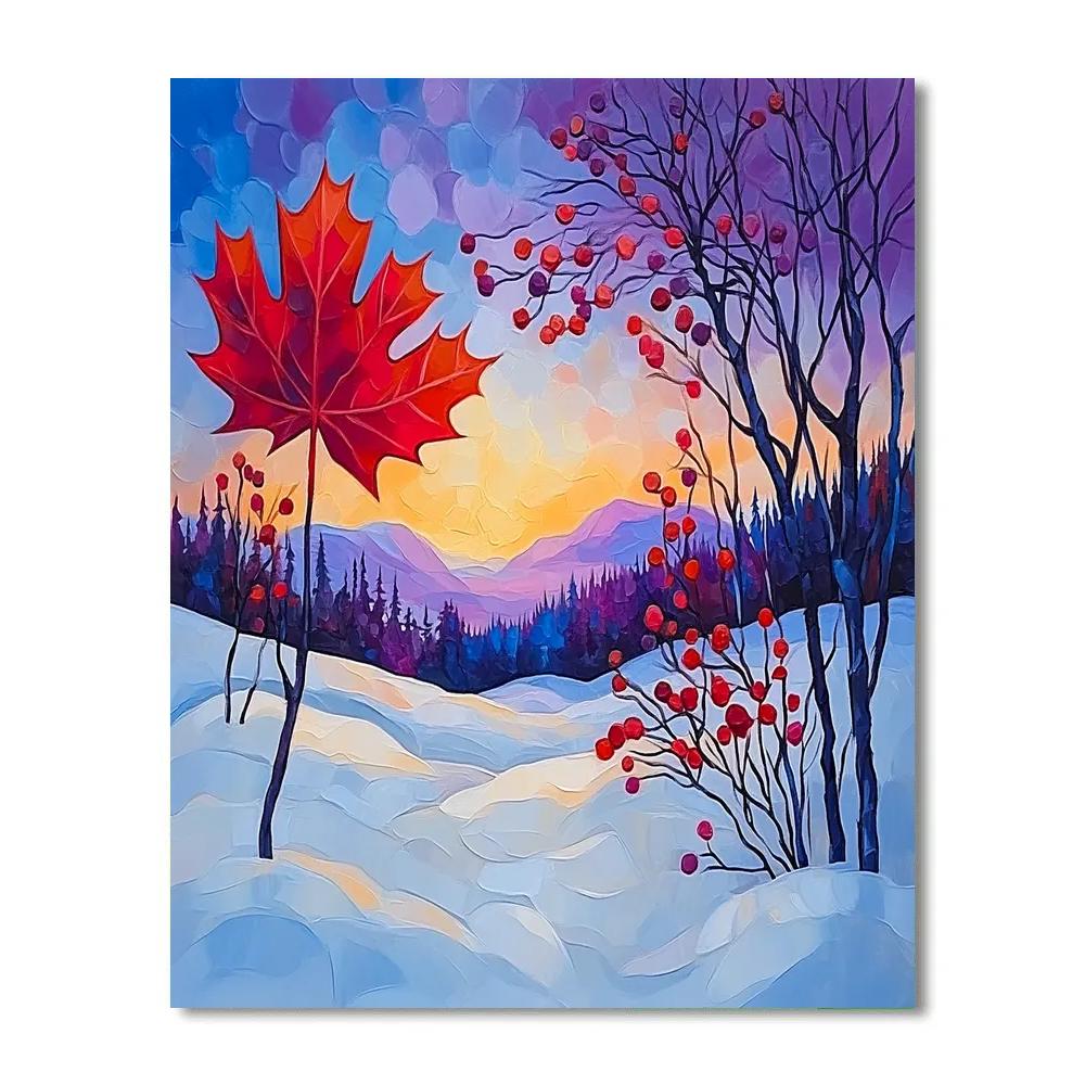 A.Y. Jackson Inspired Winter Maple Silhouette Paint by numbers art