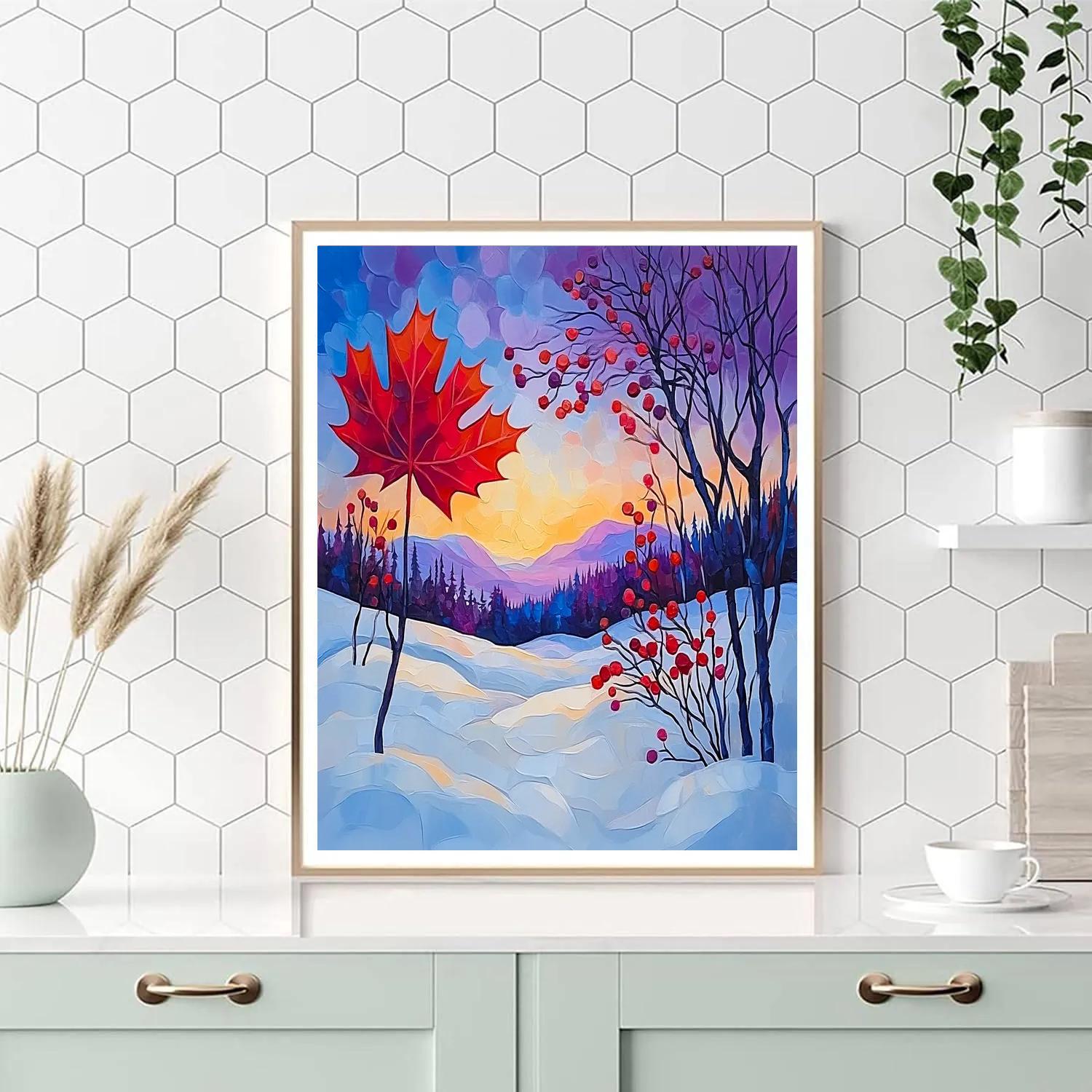 A.Y. Jackson Inspired Winter Maple Silhouette Paint by numbers art