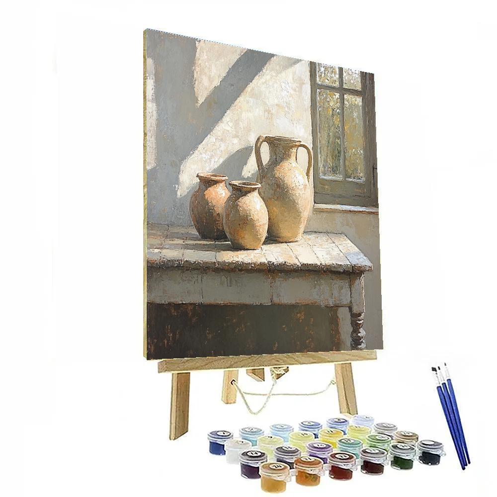Diego Velázquez Inspired Earthenware Jugs In Soft Light Painting by numbers kit