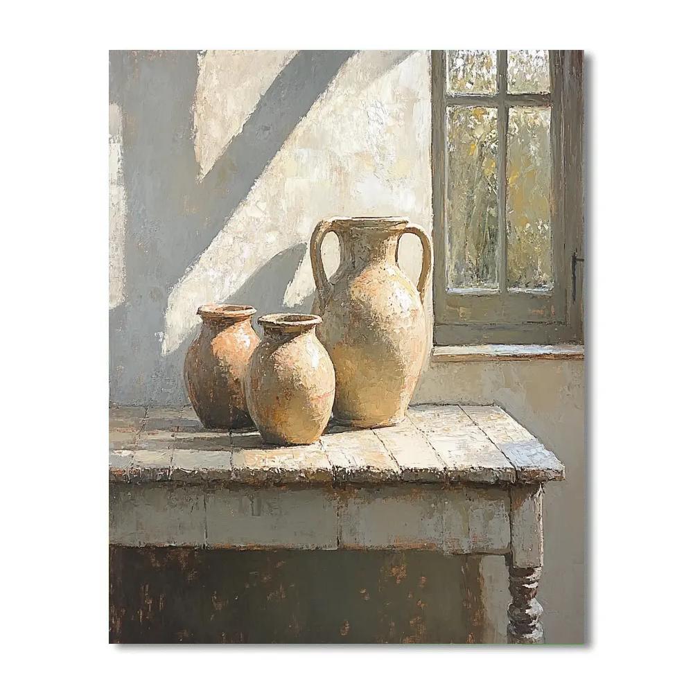 Diego Velázquez Inspired Earthenware Jugs In Soft Light Painting by numbers kit