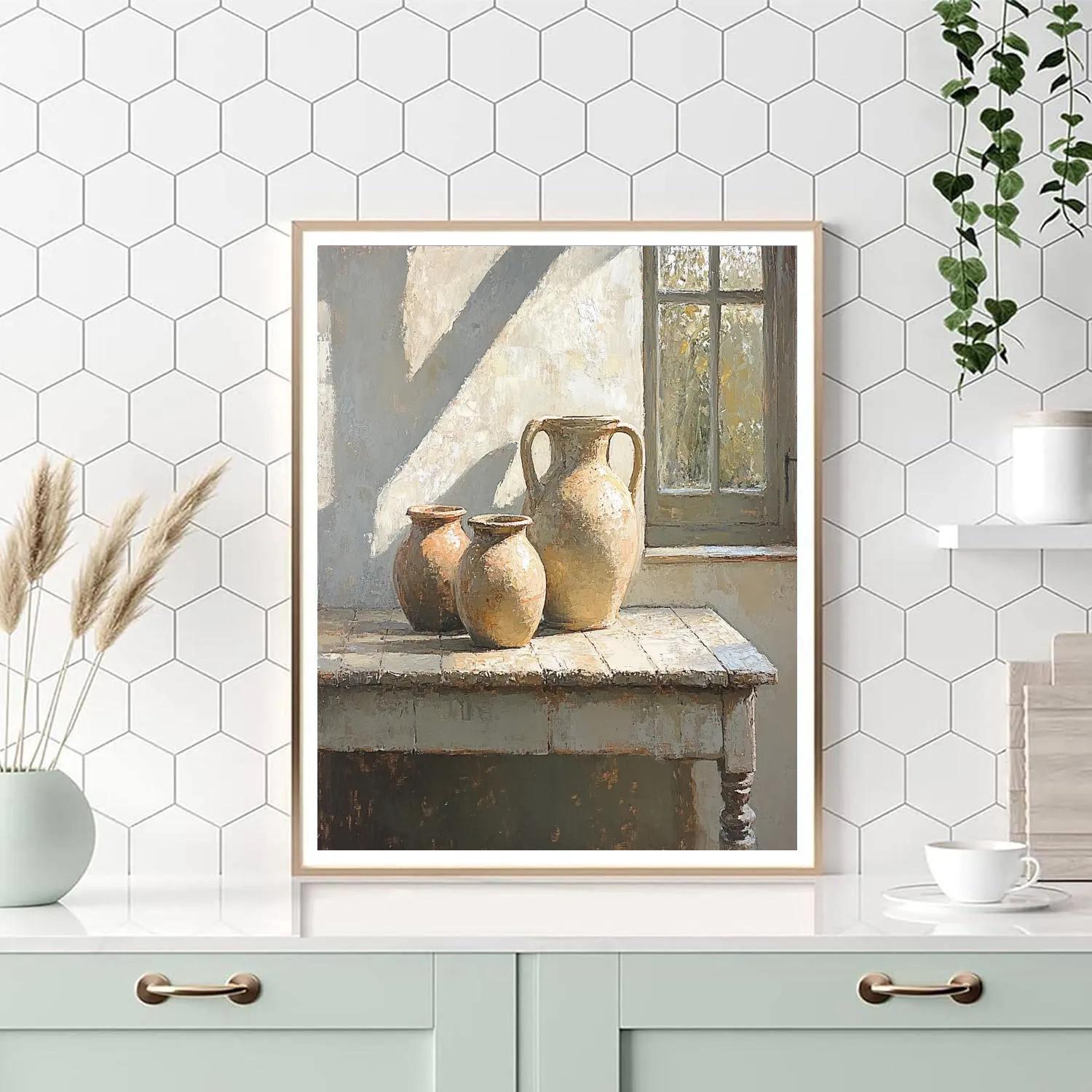 Diego Velázquez Inspired Earthenware Jugs In Soft Light Painting by numbers kit