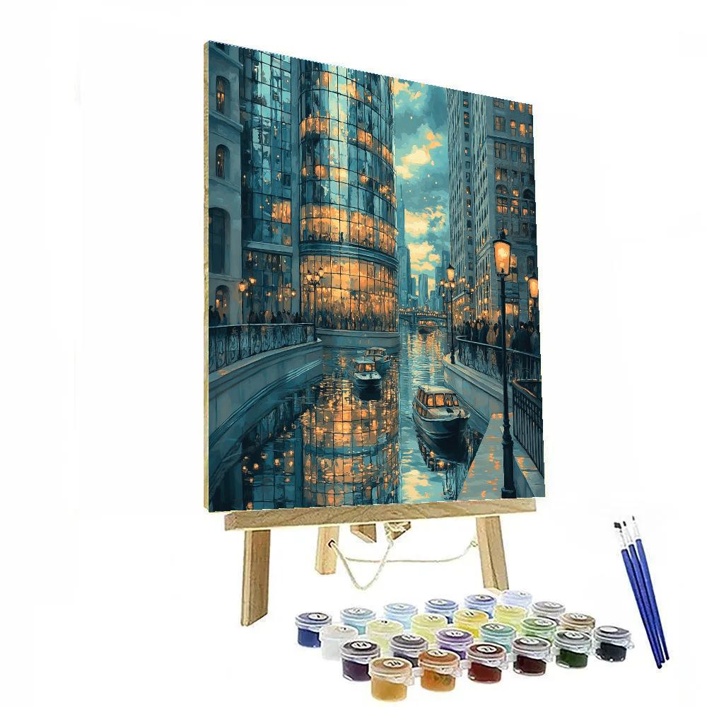 Magical Realism Inspired City Of Mirrors Paint by numbers art