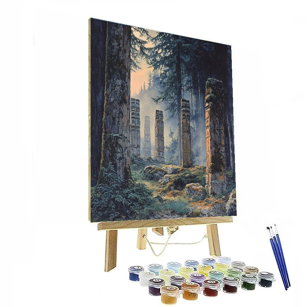 Emily Carr Inspired Ancient Totem Grove Painting by numbers kit