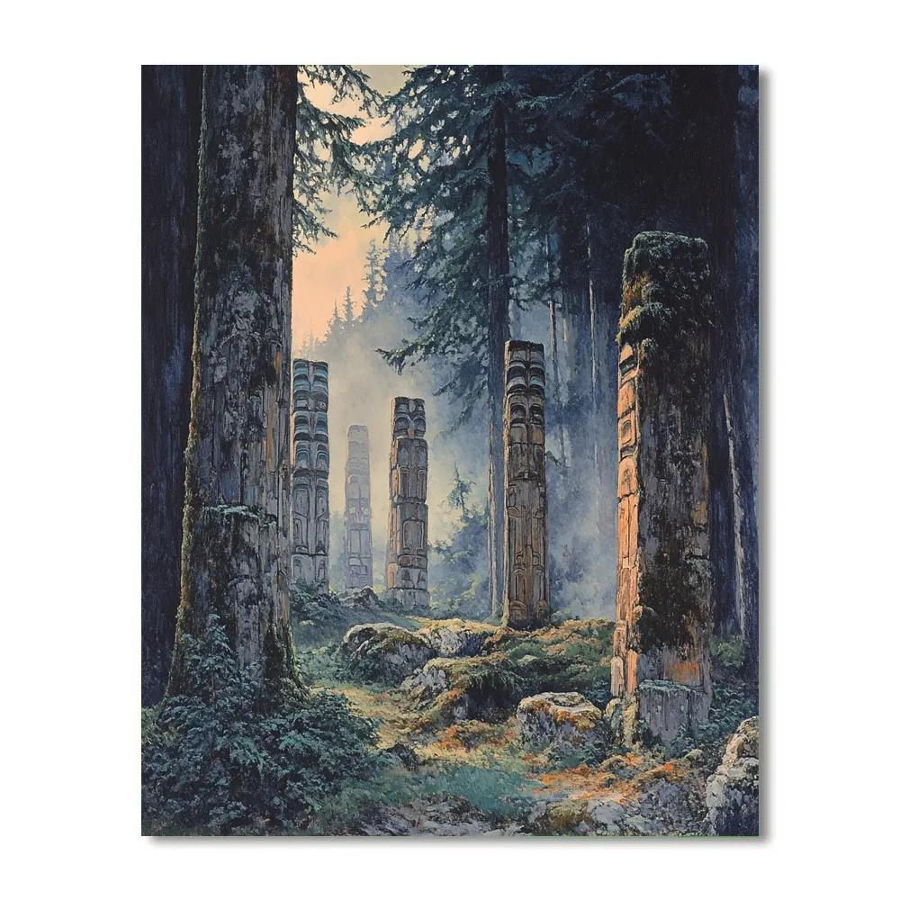 Emily Carr Inspired Ancient Totem Grove Painting by numbers kit