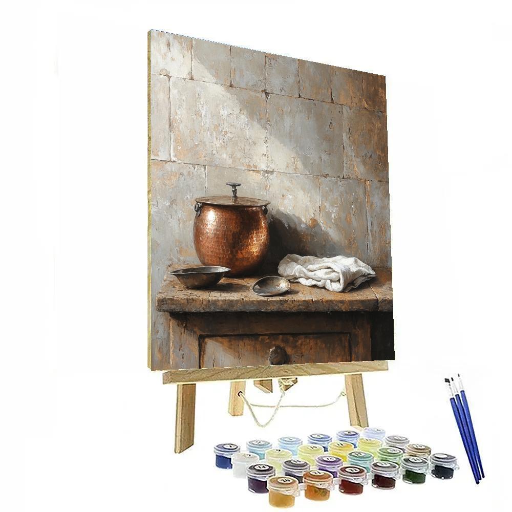Diego Velázquez Inspired Copper Pots And Pewter Paint by numbers art