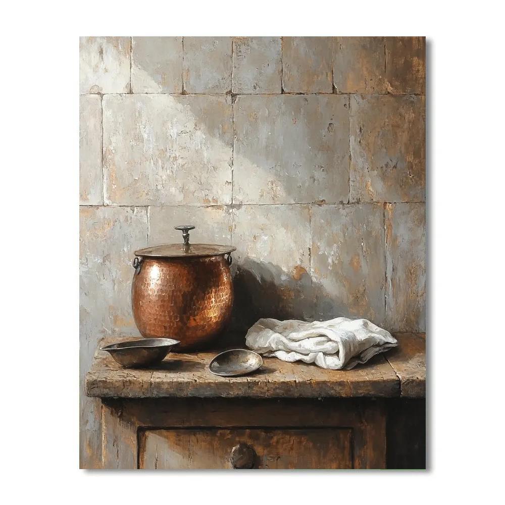 Diego Velázquez Inspired Copper Pots And Pewter Paint by numbers art