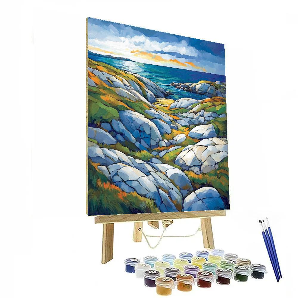 Edvard Munch Inspired Trembling Rock Formations Painting by numbers kit