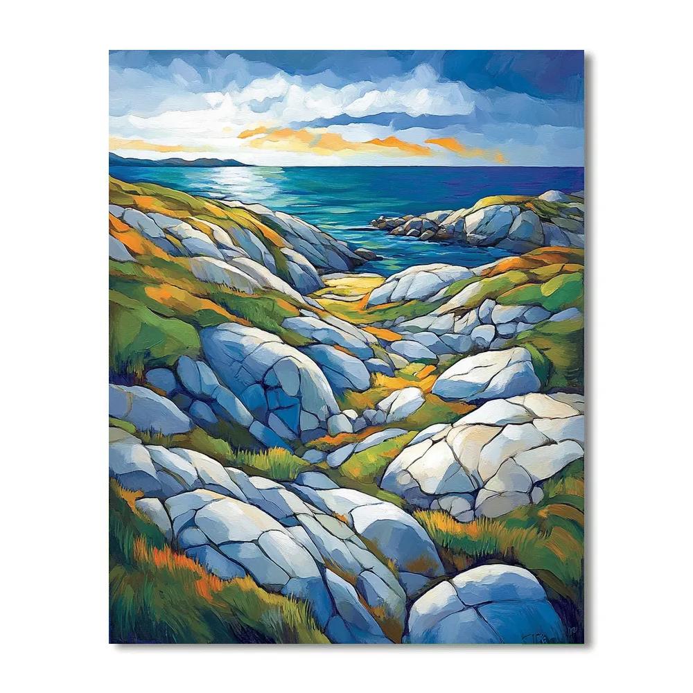 Edvard Munch Inspired Trembling Rock Formations Painting by numbers kit