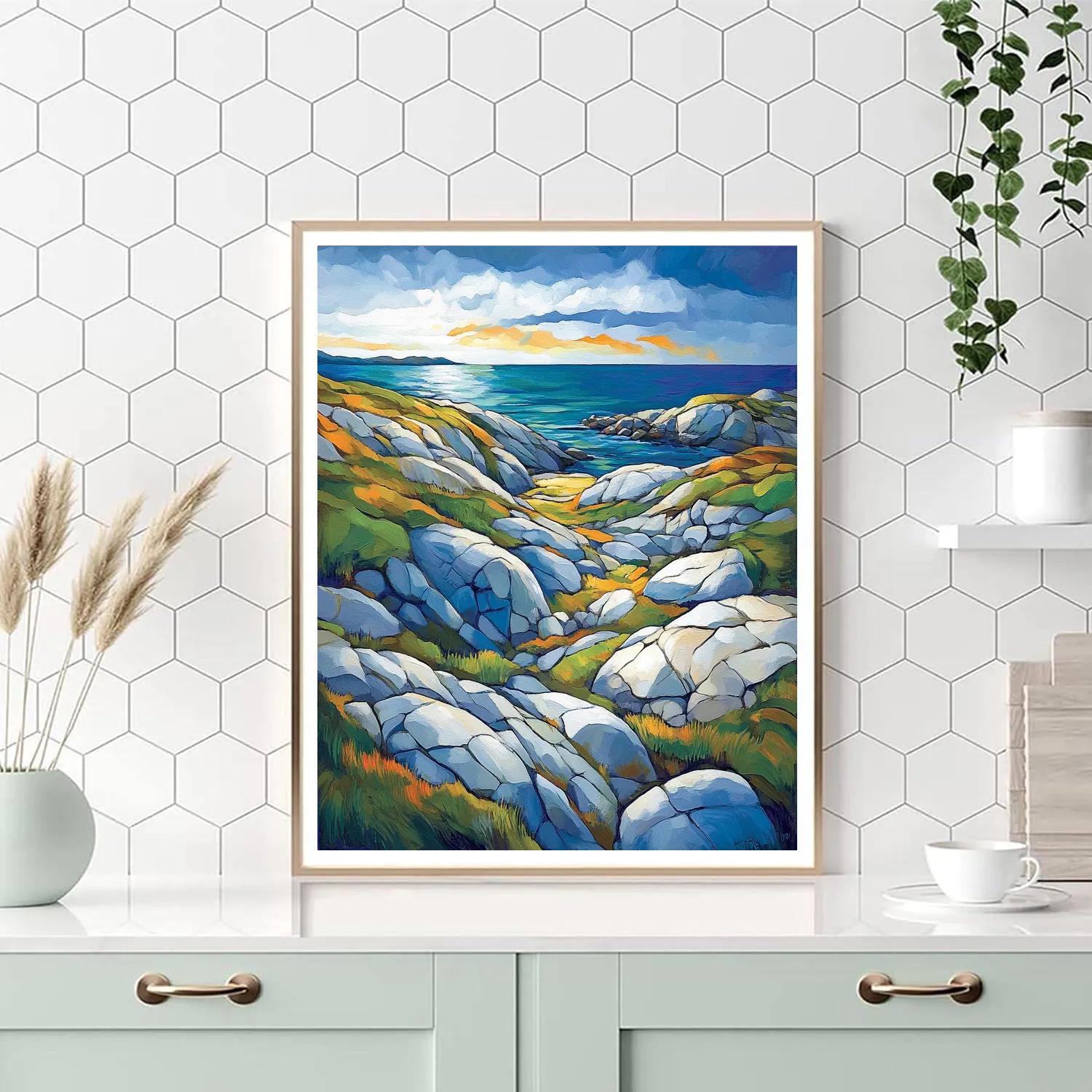 Edvard Munch Inspired Trembling Rock Formations Painting by numbers kit