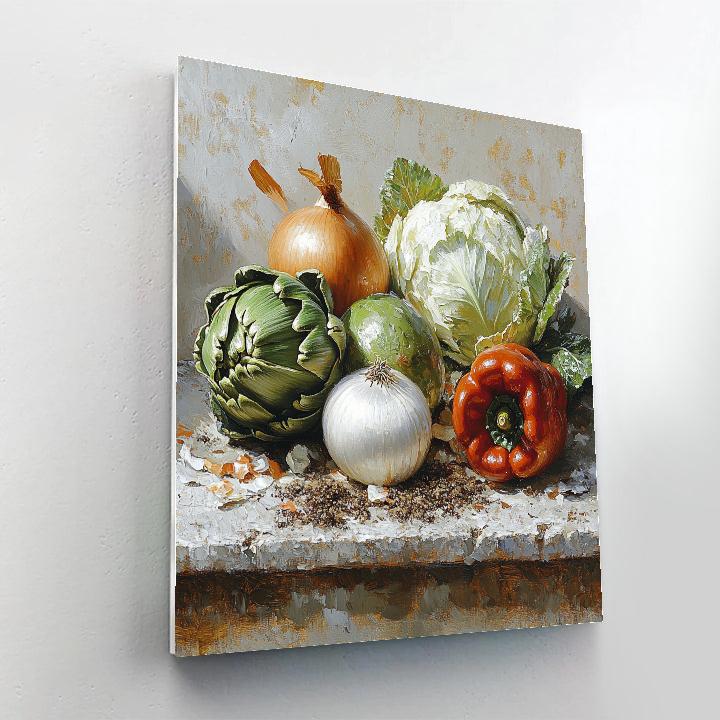 Diego Velázquez Inspired Market Vegetables On Stone DIY paint by numbers