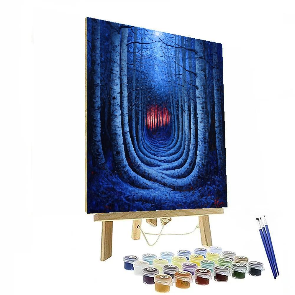 Edvard Munch Inspired Enchanted Forest Midnight Numbered painting kits