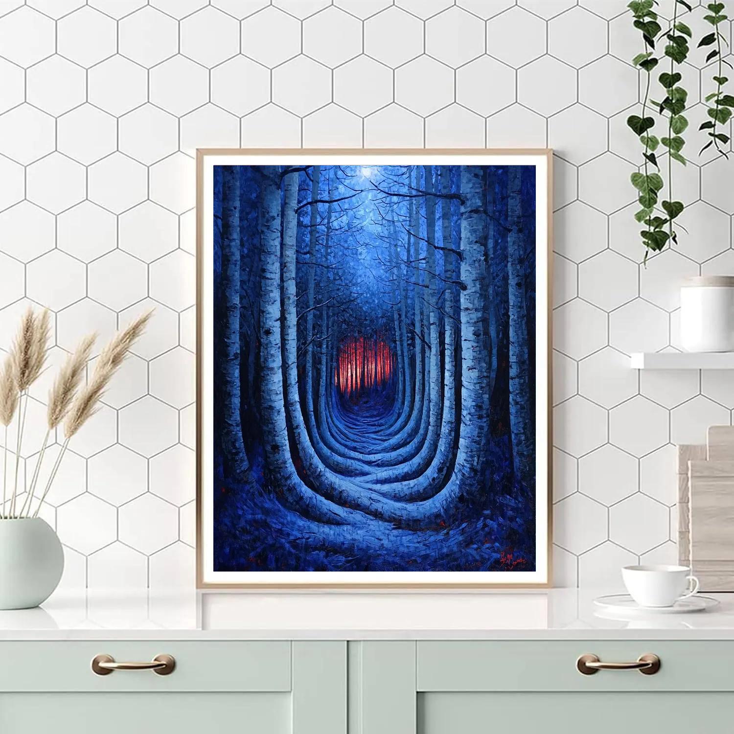Edvard Munch Inspired Enchanted Forest Midnight Numbered painting kits