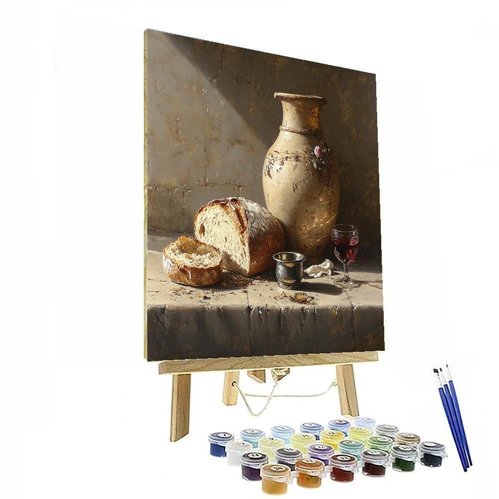 Diego Velázquez Inspired Bread And Wine Vessels painting number kit