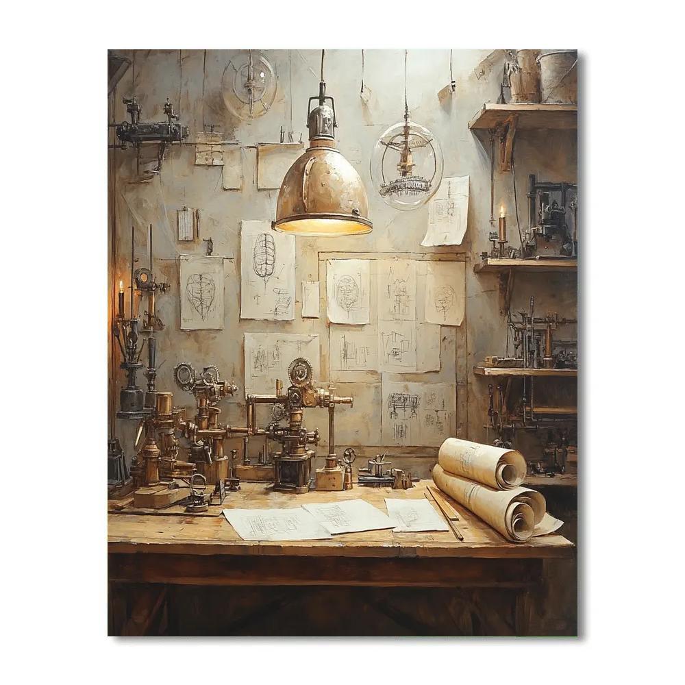 Da Vinci Inspired Inventors Workshop Paint by numbers art