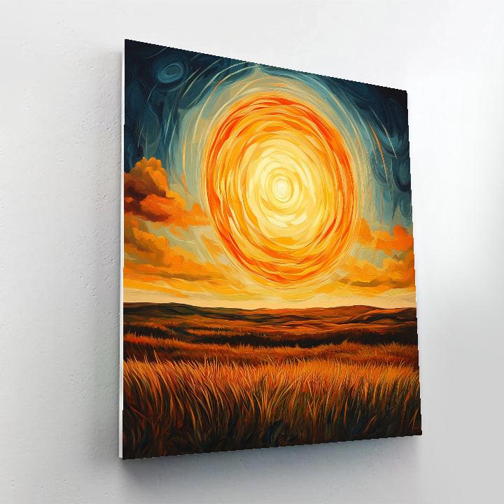 Edvard Munch Inspired Cosmic Sun Over Moor DIY paint by numbers