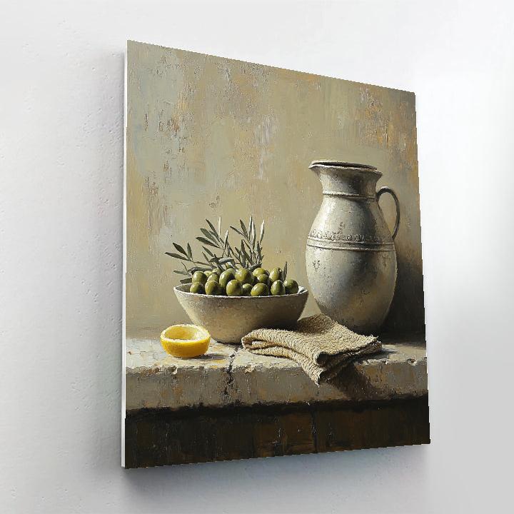 Diego Velázquez Inspired Ceramic Water Vessels And Olives Numbered painting kits