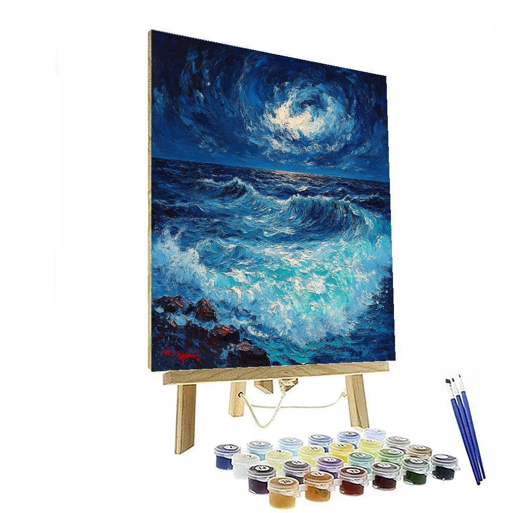 Edvard Munch Inspired Storm Tide Churn Number painting