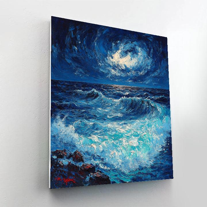 Edvard Munch Inspired Storm Tide Churn Number painting