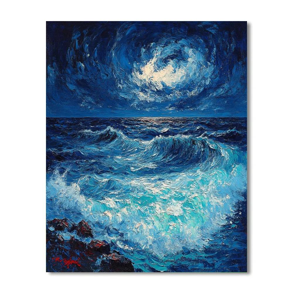 Edvard Munch Inspired Storm Tide Churn Number painting