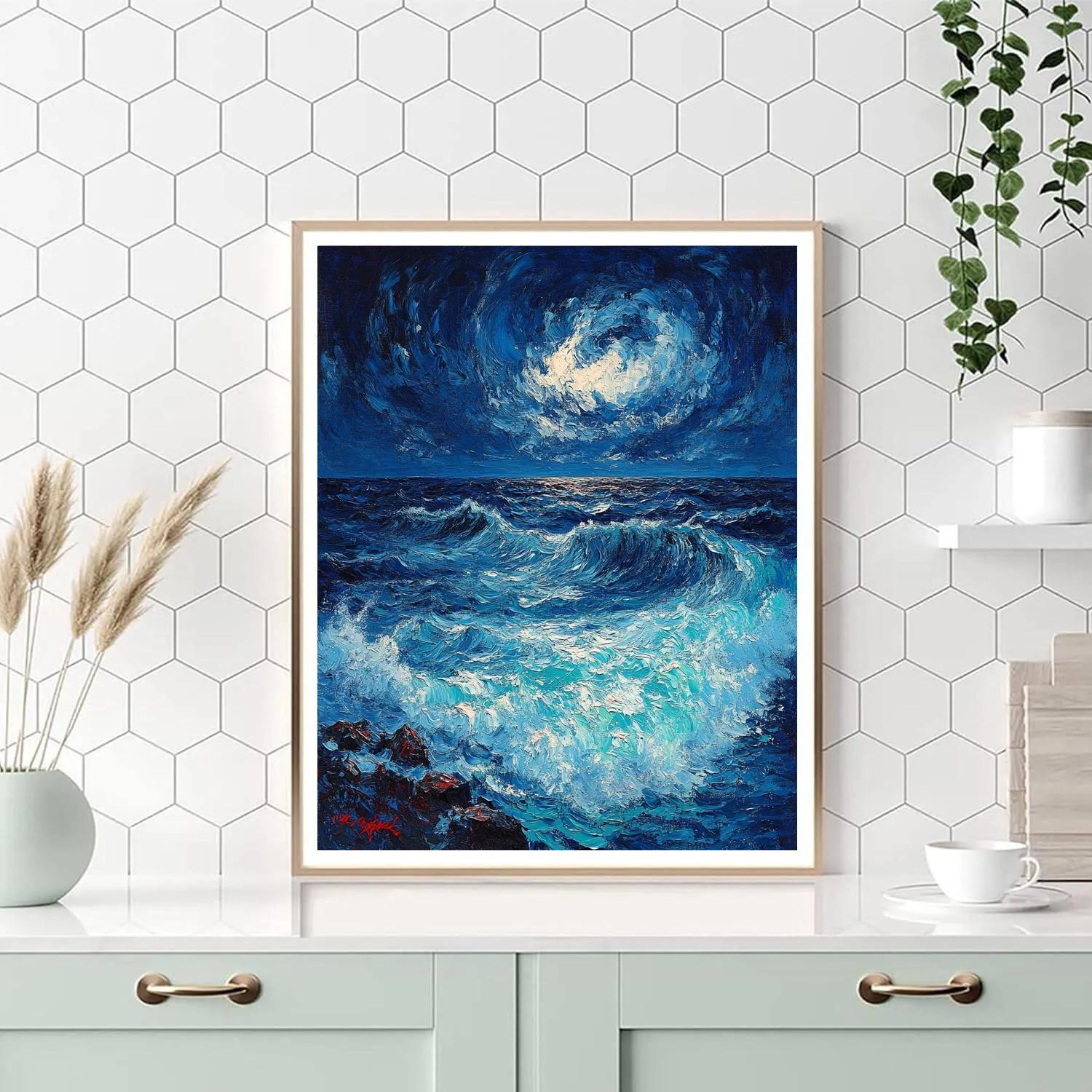 Edvard Munch Inspired Storm Tide Churn Number painting